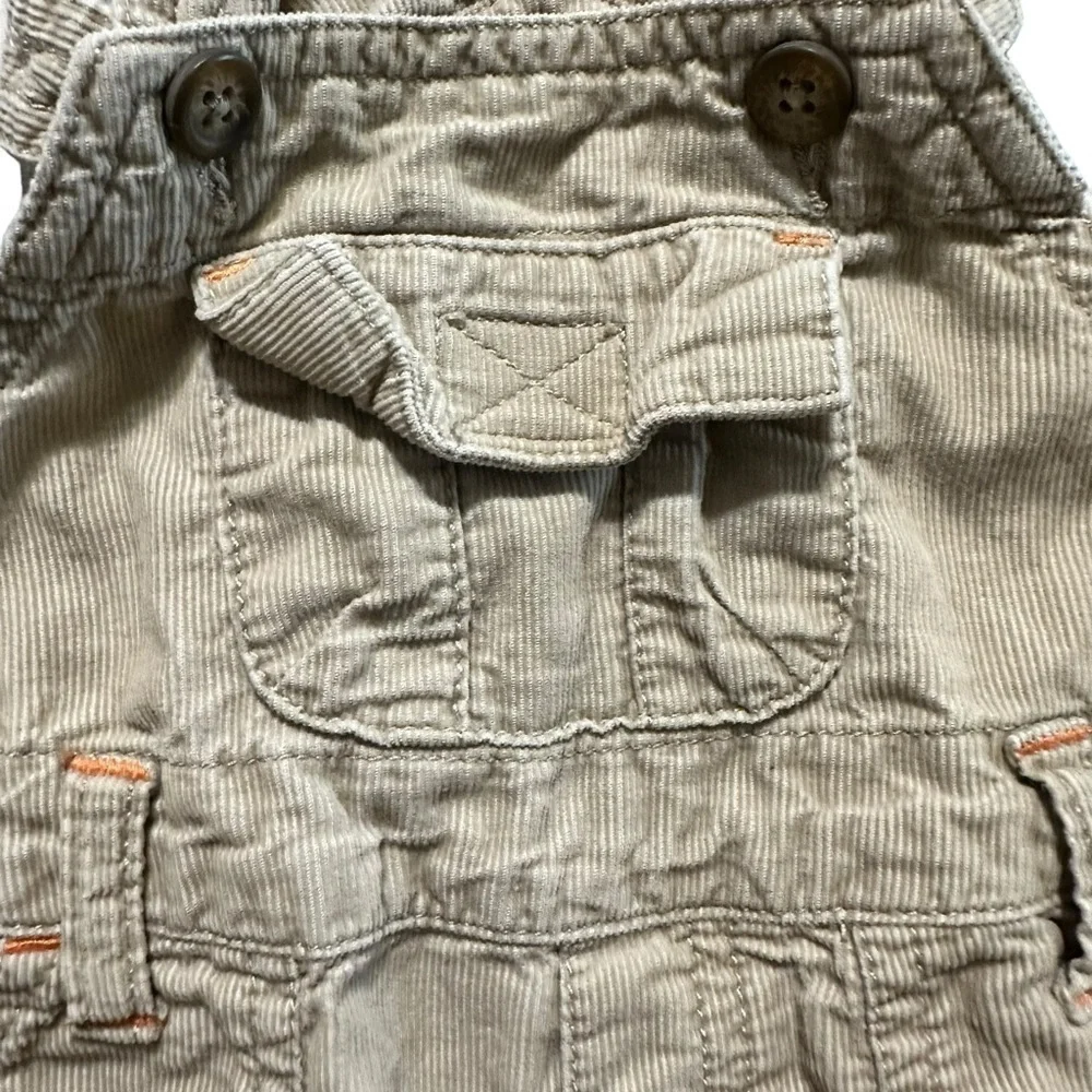 Gymboree boys 3-6 mo khaki corduroy overalls